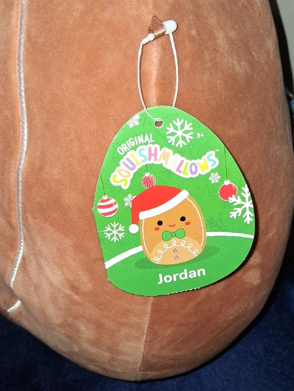 Holiday Gingerbread Squishmallow - Brown with Red Santa Hat